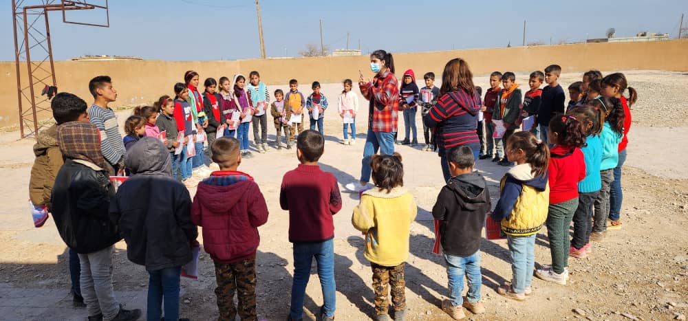 Awareness session with Children on Hygiene promotion by CHWs in the catchment area of Mishtanuer.